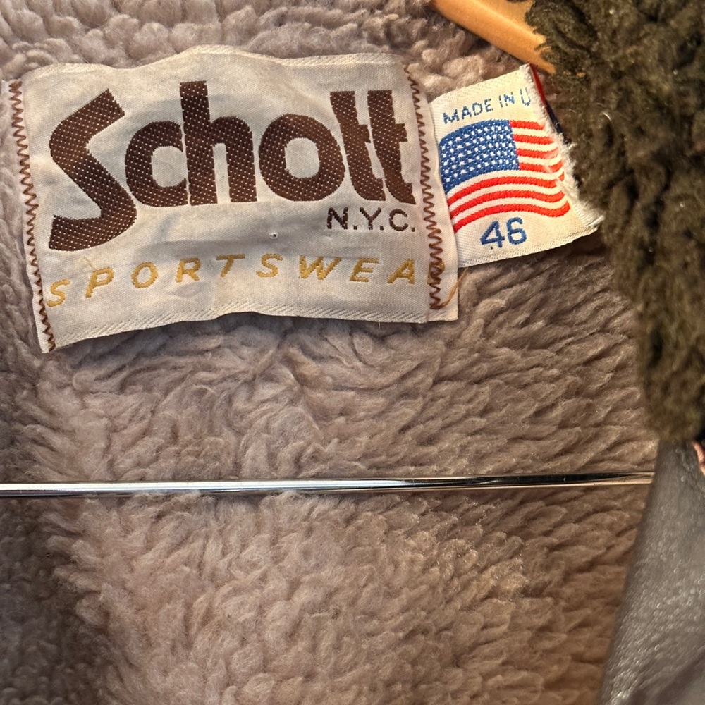 Scott Dark Brown Leather Bomber Jacket with Fur Collar - Picture 3 of 3